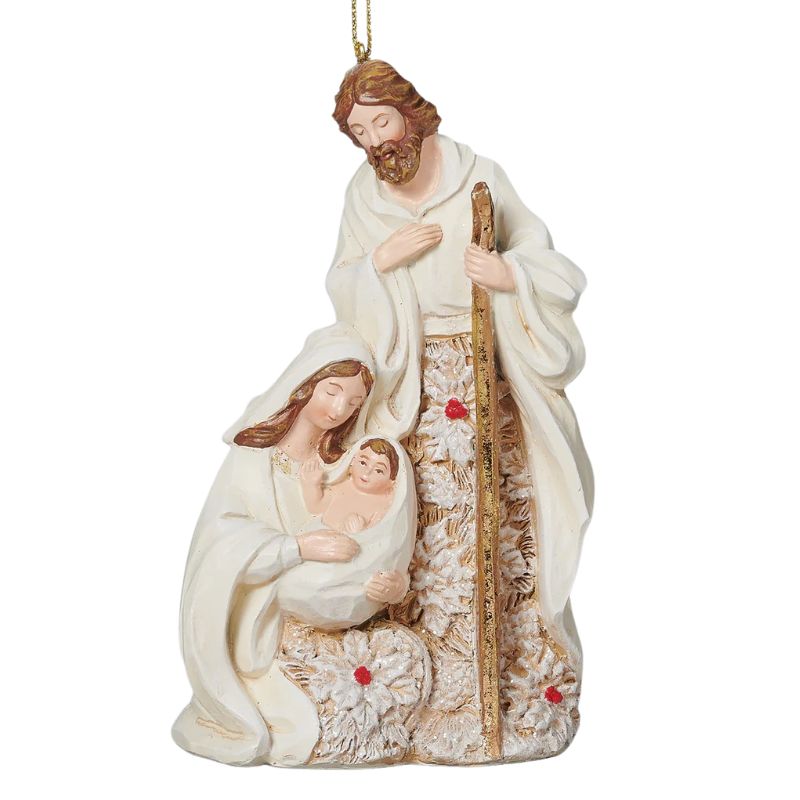 Holy Family Poinsettia Ornament